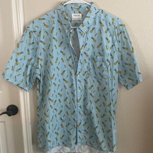 Men's "Public Art" - Size XL Short Sleeve Button Down Shirt - Pineapple pattern